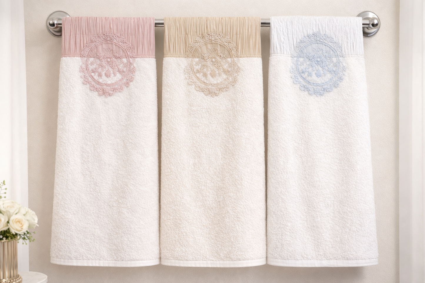 10’lu Paket Premium Pamuklu Çeyizlik Havlu 3’lü Set