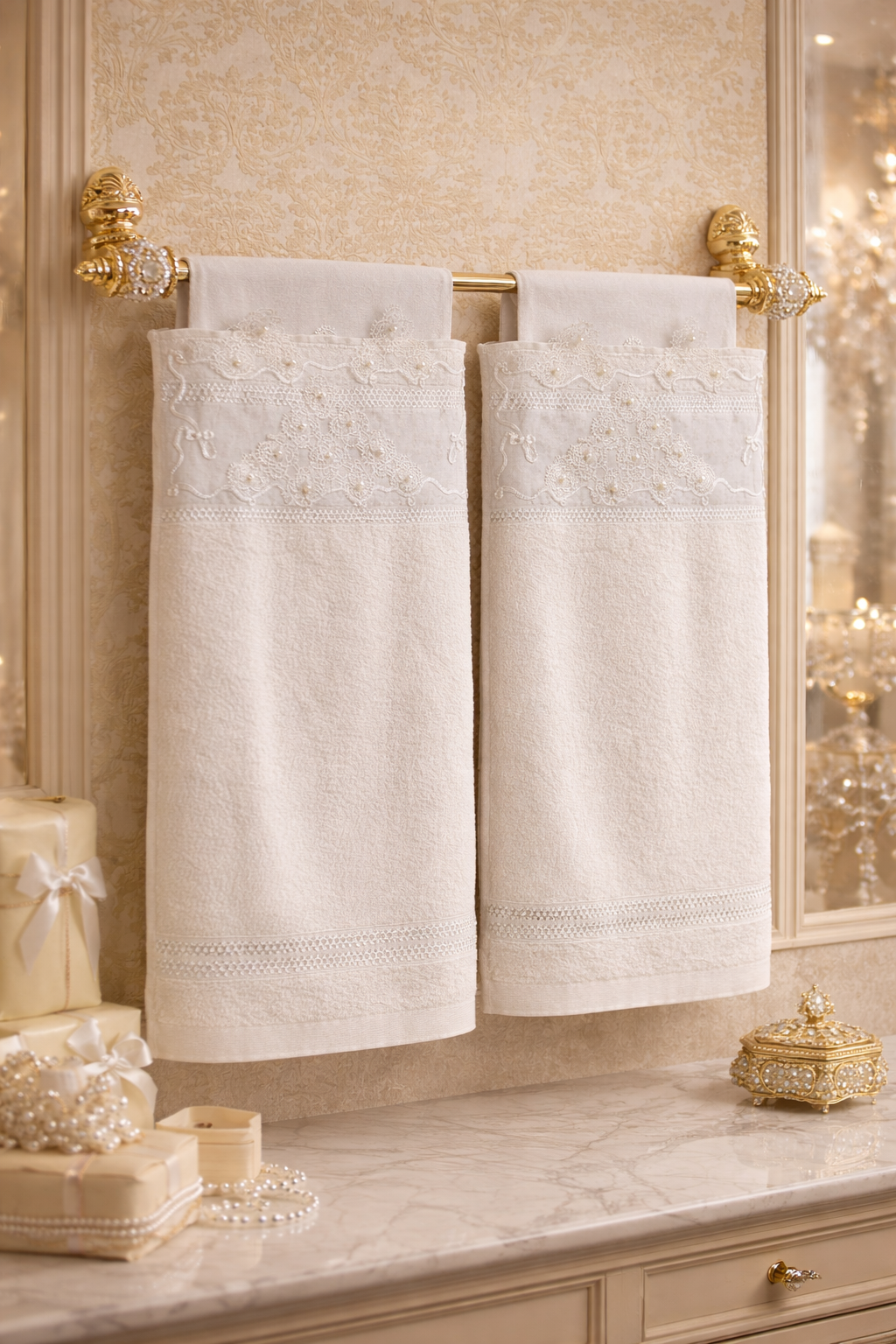 10’lu Paket Premium Pamuklu Çeyizlik Havlu Seti (2’li) 50x90 cm